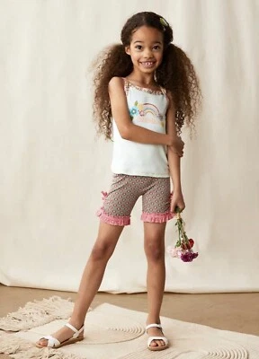 Matilda Jane Enchanted Garden Lucille Solid and Rainbow Print Shorties size 6