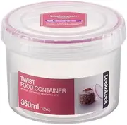 LocknLock Easy Essentials Twist Food Storage lids/Airtight containers, BPA Free, Short-12 oz-for Coffee, Clear