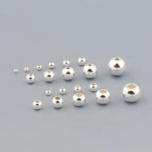 DIY s925純銀光面項鏈手鏈珠子