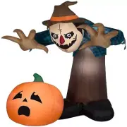 7.5' Lighted Halloween Animated Hunched Scarecrow Airblown Yard Inflatable Gemmy