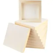 10 Pcs 6x6 Wood Panel Boards Unfinished Wood Canvas Wooden for Crafts Paintin...
