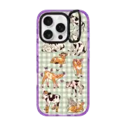 iPhone 16 Pro Impact Ring Stand Case MagSafe Compatible Cow Gingham