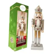 Traditional Christmas Nutcracker Wooden Soldier 10 inches Decorations Silver_04