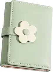 [MOBUTOFU] Simple Stylish Student Purse Cute Flower Pattern Folding Wallet for Practical Change Purse Compact Design for Home Office Travel and Business Use