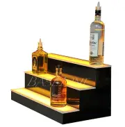 19" LED LIGHTED BAR SHELF, Three Step Liquor Bottle Glorifier, Back Bar Shelving