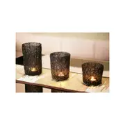 Lirash Black Tealight Candle Holder Décor in Wired Mesh - Set of 3