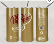 Caffeine Free Dr Pepper 20oz Skinny Tumbler Custom Fun Gift Insulated Stainless
