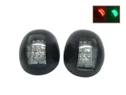 MARINE BOAT GREEN AND RED LED NAVIGATION LIGHT VERTICAL MOUNT 1NM 12V 0.8WX2