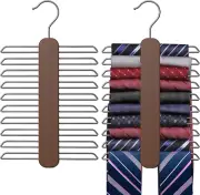 Tie Hanger,Tie Organizer for Closet 20 Storage Capacity,Wooden Necktie Organizer