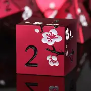 Matt Red DND Metal Dice, DNDND 7 PCS Heavy Metallic D&D Dice Set with Gorgeous G