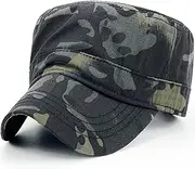 [Masktide] Mens Waterproof Camo Cadet Army Hats American Flag Buckle Womens Quick Dry Flat Top Military OCP Patrol Corps Caps