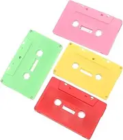 Retro Cassette Tape Ornaments 4pcs Blank Audio Tapes Box for DIY Decor