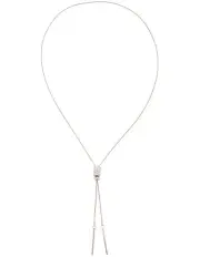 [Barcs] Crystal Lariat Necklace in Silver