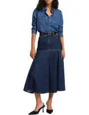 [Marcs] Jay Denim Midi Skirt in Chelsea Blue