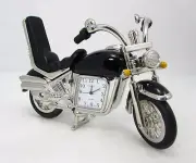 Sanis MOTORCYCLE Silver Desk Clock Gift "New in Box"