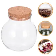 Cork Lid Glass Storage Tank Baby Coffee Canister Airtight Jar with Jars Lids