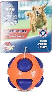 AKC Sport TPR Squeeze Balls for Dogs – Durable Vanilla-Scented Dog Toys for Toss, Fetch, and Chew – Promotes Dental Hygiene