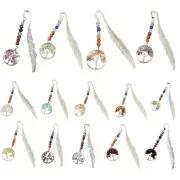 Shape Colorful Crystal Stone Life Tree Pendant Gift