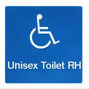 Disabled Toilet Right Hand Blue Plastic Braille Sign