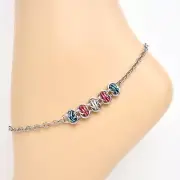 Transgender pride anklet, chainmail barrel weave, handmade LGBTQ jewelry