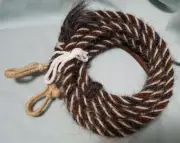 Mane Horsehair Split Reins w/ rawhide connectors-8 feet 3/8" dia. Pattern L20-5