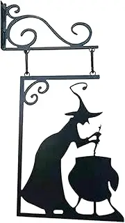 Halloween Door Corner Sign Witch Halloween Decorations Outdoor, Hanging Witch Silhouette, Halloween Decorations for Outdoor Use, Garden, Party Accessories, Decoration