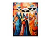Three Lady With Purse Modern Art Canvas Print