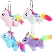 HOMFAMINI 4pcs Unicorn Keychain Keychains Key Fob Keychain Decor Plush Purse Hanging Ornaments Bag Charms for Handbags Lovely Keychain Plush Pendants Plush Unicorn Pendants Pp Cotton