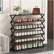 Foldable Bamboo Shoe Rack Multifunctional Freestanding Shoe Shelf Free Installation for Hallway Bedroom (Color : Primary Color, Size : Small)