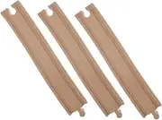 SOPOTUTU 3pcs Bending Rail Accessories Train Track Wood Train Track Track DIY Track Playing Railway Accessories Assemble Track Train Track Model Wooden