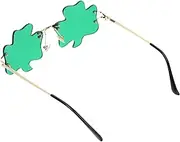 [CHILDWEET] Frameless Glasses Patrick's Day Shamrock Sunglasses Unisex Metal Rimless Eyewear