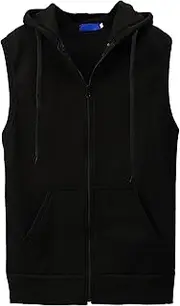 [JEShifangjiusu] Mens Tank Top Hooded Zip Up Bodybuilding Fitness Muscle T Shirt Sleeveless Jacket Suitable For Running