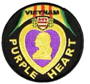 PURPLE HEART VIETNAM WAR ROUND PATCH - Color - Veteran Owned Business.