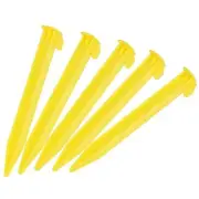 5Pcs Tent Stakes Plastic 14.5cm/5.7 Inch Camping Ground Pegs with Hook Yellow