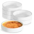 Ramekins 4 oz, Creme Brulee Ramekins Oven Safe Ceramic Shallow Souffle Dishes