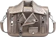 [Sfly] Women Satchel Chain Strap Shoulder Bag Leather Crossbody Handbags Ladies Evening Clutch Purse Unique Cute Jacket Bag