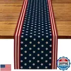 Rainlemon Linen Memorial Day Table Runner American Patriotic Home Dining Room