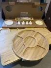 Smirly Bamboo Charcuterie Platter, Serving Tray,Cheese,Knives,Forks, 2 Dishes