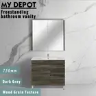 750mm Slim Freestanding Bathroom Vanity Dark Grey Cabinet Basin Unit Vanity