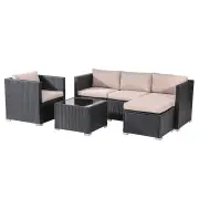 6 PCS Outdoor Modular Lounge Sofa Manly- Black