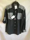 mens akademiks casual button up shirt L