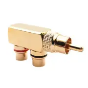 Gold Plated AV Audio Splitter Plug RCA Adapter 1 Male To 2 Female F ConnectK_