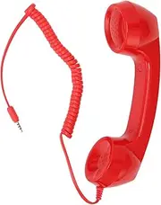 Retro Telephone Handset Cell Phone Receiver - Mic Speaker, Radiation Proof Headphones for Mobile Phones, Smartphones (Red)