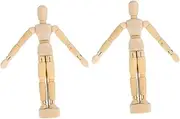 Gadpiparty 2pcs Wooden Mannequin: Artist Poseable Human Figure Models for Sketching Painting and Art - Adjustable Jointed Puppets for Home Decor