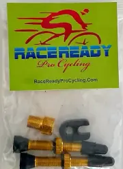 2 RaceReady.. Tubeless Alloy Presta Valves..40mm + Valve Core Tool + Adapter