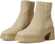 Steve Madden Fella Boots Women's US 8.5 Sand Suede Round Toe Ankle Bootie KHD392