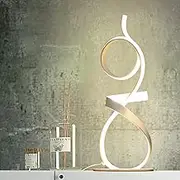 AooLiWang 55cm Height 2700LM 20W Modern 3 Color Touch Dimmer LED Table Lamps ; White Bedside Lamp,Desk Light for Living Room Home (White)