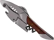 SIVERMISE Waiter Knife, Waiters Corkscrew, Wine Bottle Opener with Foil Cutter, Heavy Duty Stainless Steel with Premium Rosewood Handle, Shark Shaped, Wine Key for Waiters, Bartenders, Sommelier