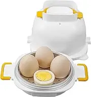 Microwave Egg Cooker with 4 Egg Capacity | Quick Egg Cooking Pod with Egg Cutter | Multifunctional Kitchen Utensil for Fast Egg Preparation at Home, Work, or School | Convenient & Compact Design