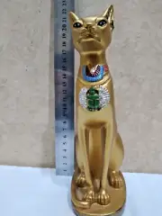 Goddess Bastet Cat Isis ANTIQUE ANCIENT EGYPTIAN Statue Solid Heavy Stone